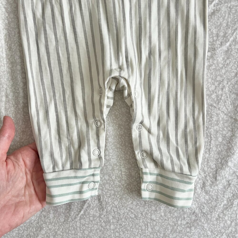 NEW Pehr Baby Boy striped onesie 3 - 6 months organic cotton white blue - Picture 4 of 5